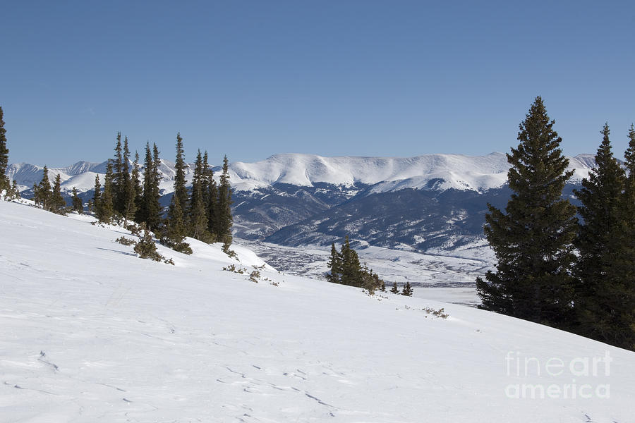 Arkansas Valley from Mount Elbert Colorado in Winter Photograph by Steven Krull