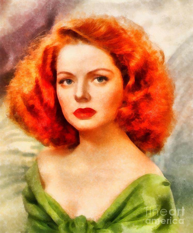 Hollywood Painting - Arleen Whelan, Vintage Hollywood Actress by Esoterica Art Agency