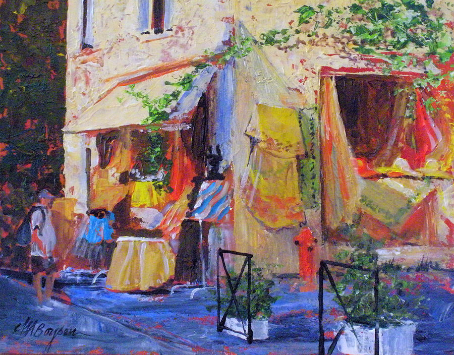 France Painting - Arles Fabric Shop by Maryann Boysen