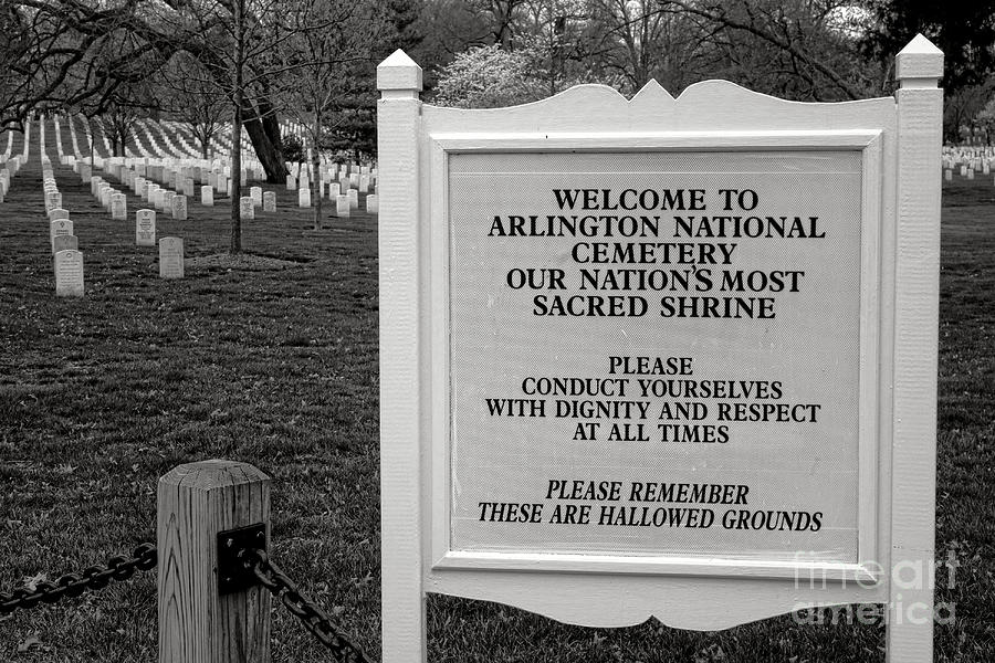 Arlington Cemetery Sign Photograph by Olivier Le Queinec