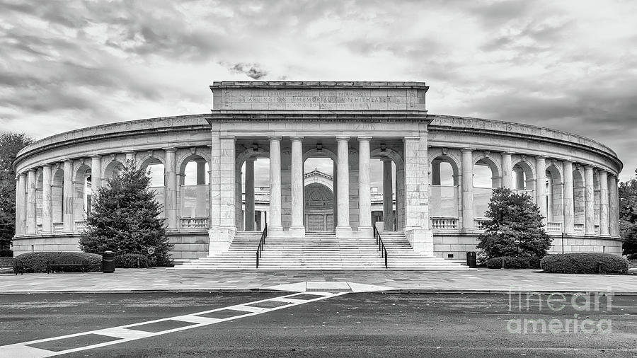 Arlington Memorial Amphitheater bw Photograph by Jerry Fornarotto