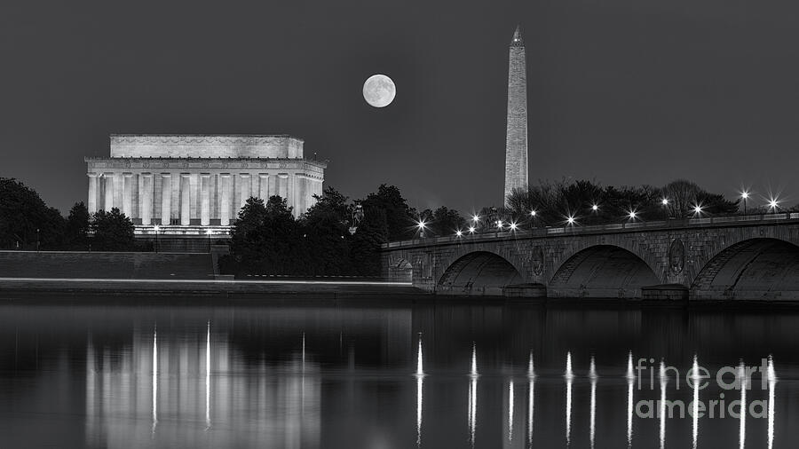 Washington D.c. Photograph - Arlington MemorialBridge 2 bw by Jerry Fornarotto