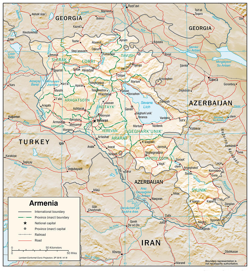 Map of Armenia Mixed Media by Roy Pedersen