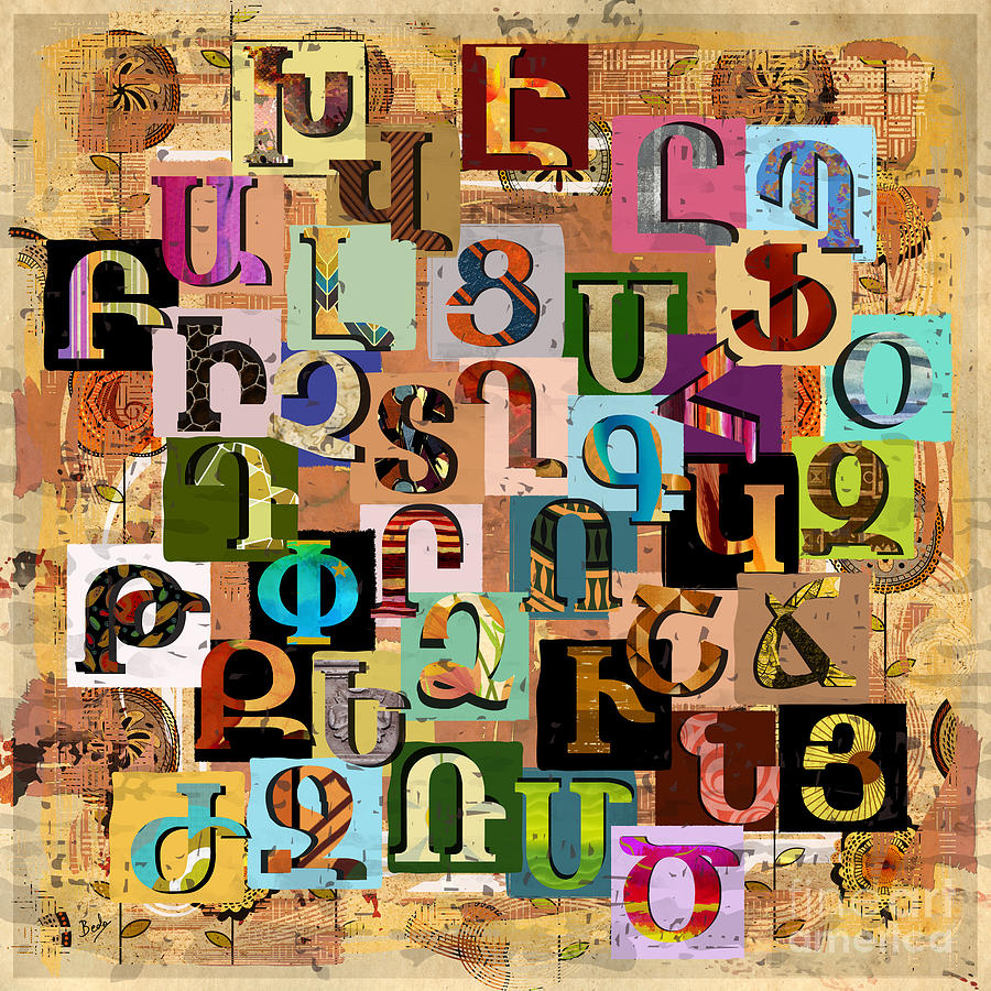 Abstract Digital Art - Armenian Textural Alphabet by Peter Awax