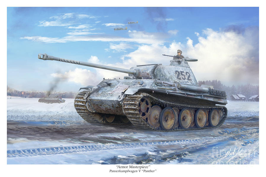 Panther Tank Painting - Armor Masterpiece by Mark Karvon