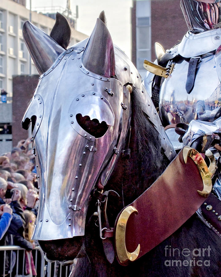 Knight Photograph - Armoured Horse And Knight by Linsey Williams