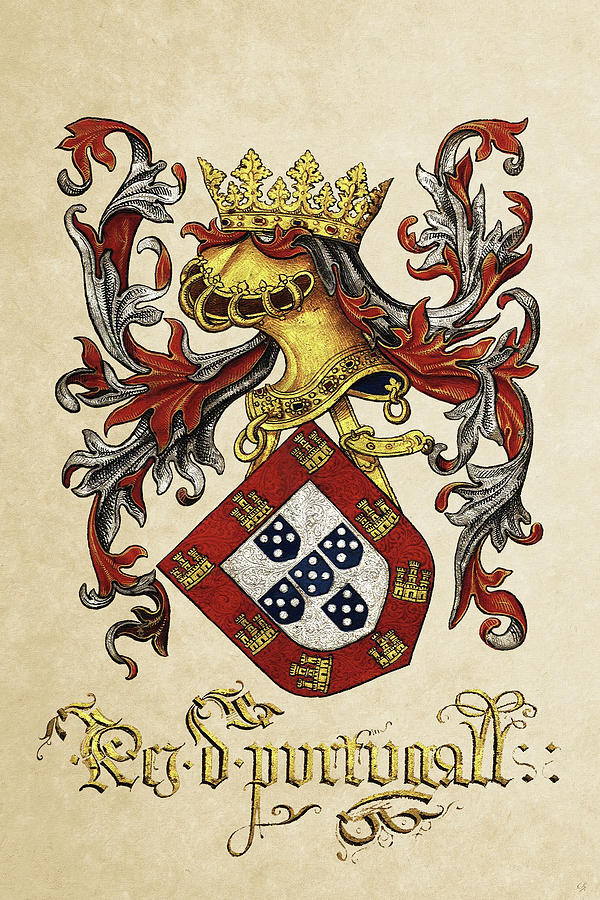 Arms of King of Portugal - Livro do Armeiro-Mor Digital Art by Serge Averbukh