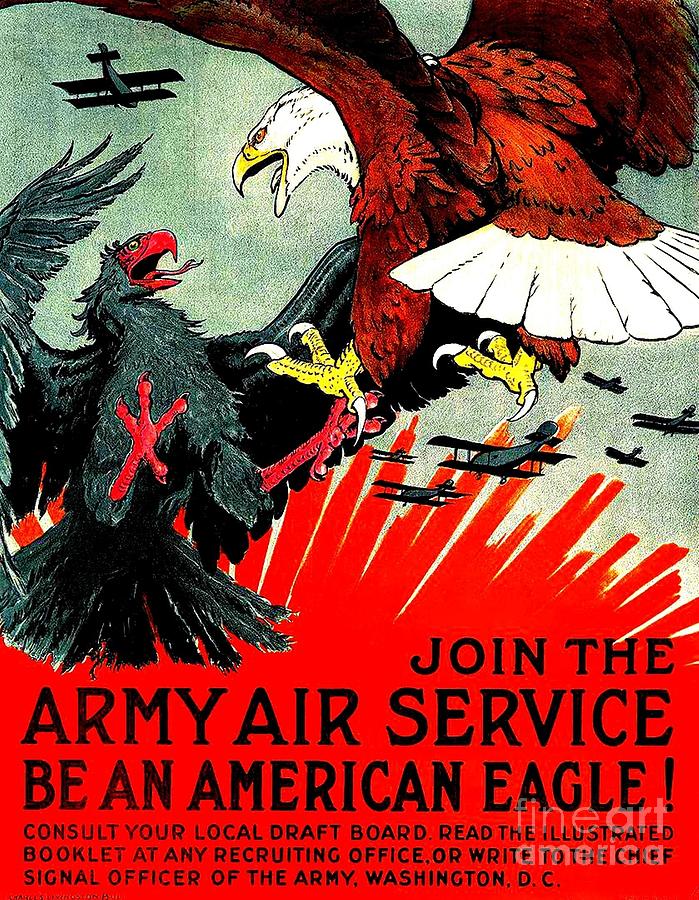 Army Air Service Recruitment Poster 1918 Painting by Peter Ogden