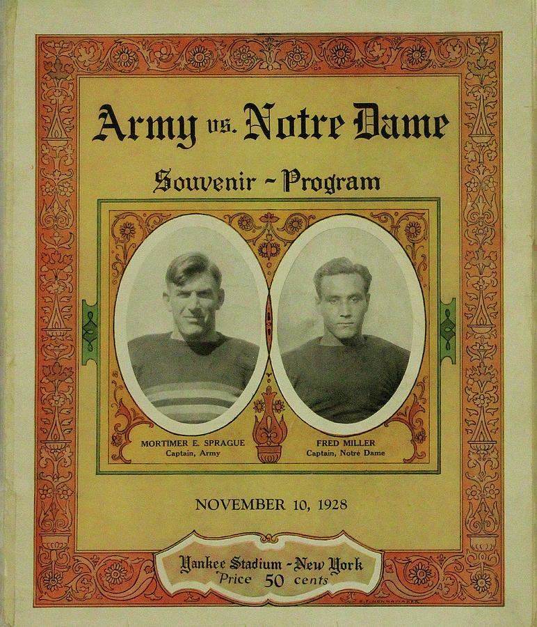Army vs Notre Dame Souvenir Program November 10 1928 Photograph by Bill Cannon