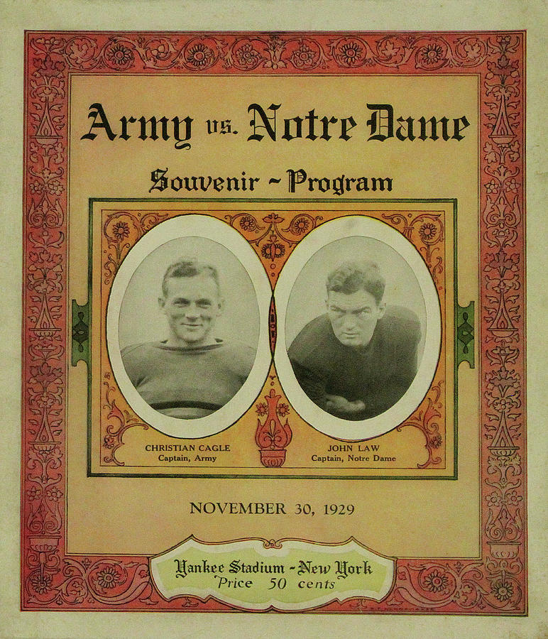 Army vs Notre Dame Souvenir Program November 30 1929 Photograph by Bill Cannon
