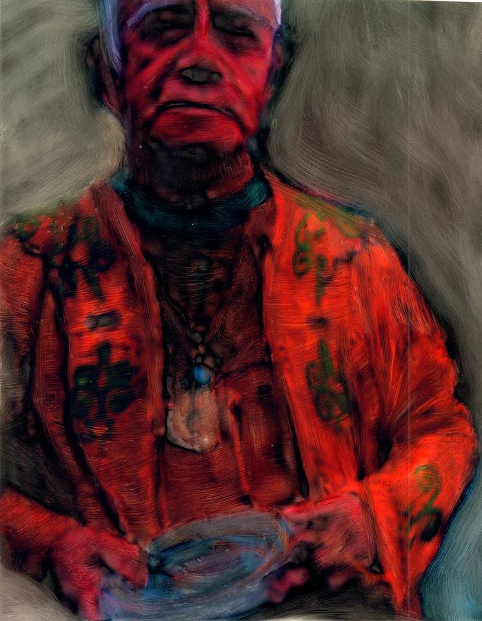 Arnie Neptune penobscot Elder Painting by FeatherStone Studio Julie A Miller