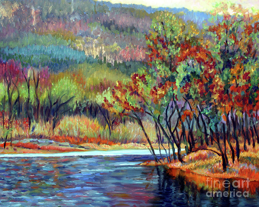 Around the Bend on the Delaware Painting by Pamela Parsons