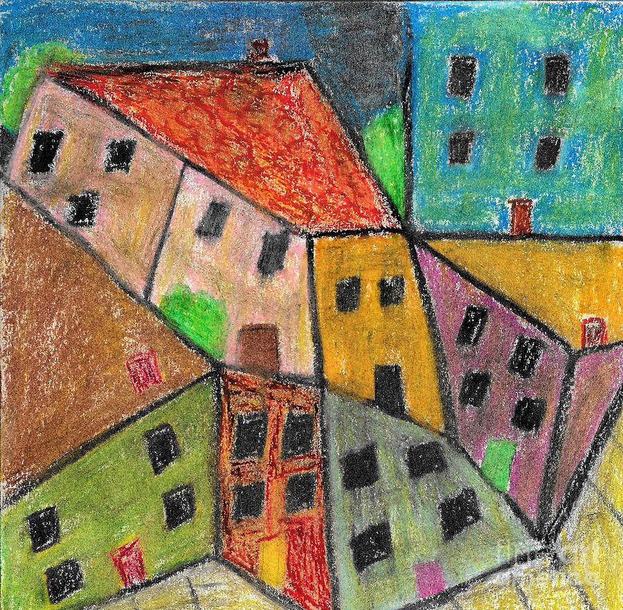Houses Painting - Around The Block by Marlena Leach