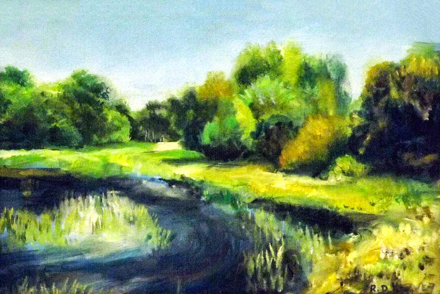 River Painting - Around The Corner by Robert Harvey
