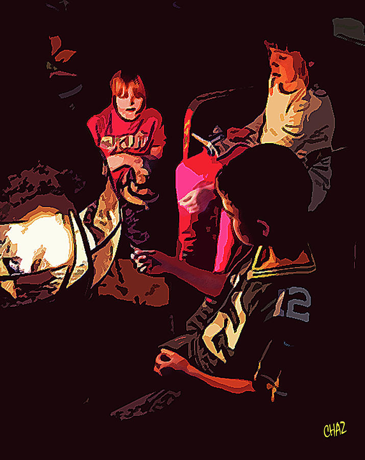 Around the Fire Pit Painting by CHAZ Daugherty