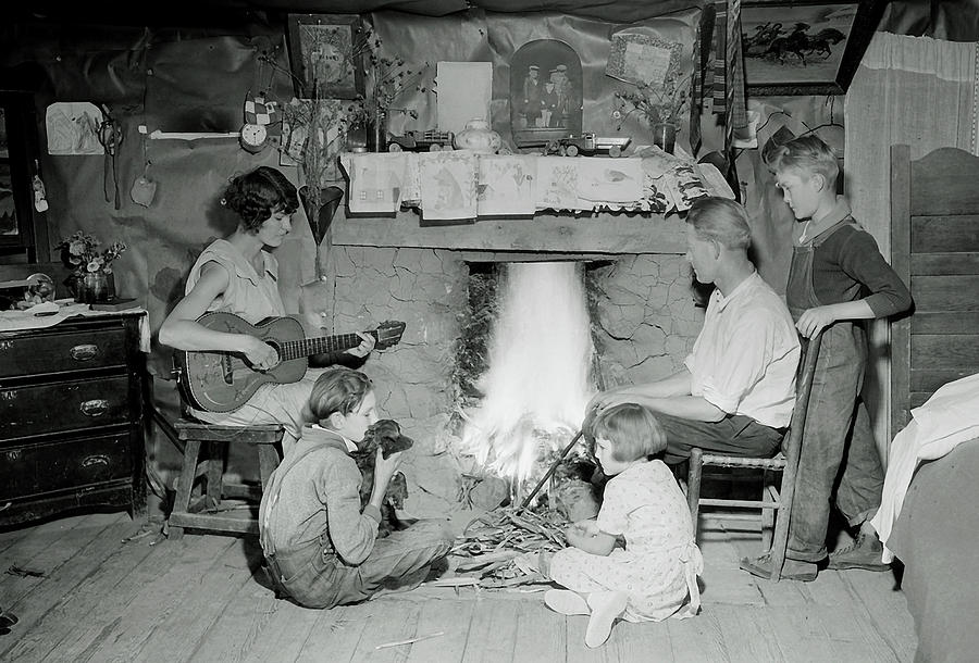 Around The Fireplace - Norris Tennessee 1933 Photograph by Mountain Dreams