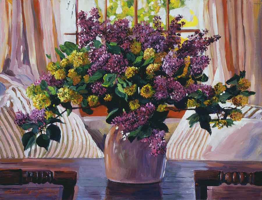 Arrangement In Lavender Painting by David Lloyd Glover