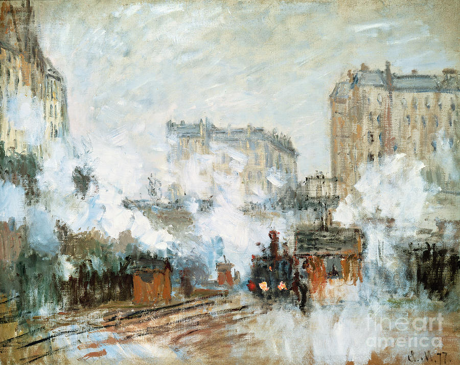 Claude Monet Painting - Arrival of a Train by Claude Monet