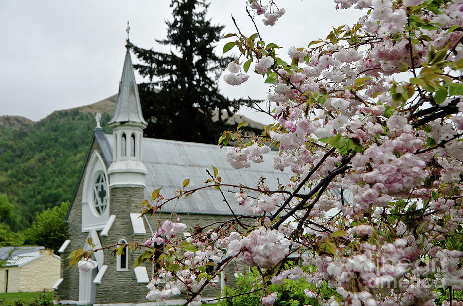 Arrowtown Church on a rainy day, New Zealand Photograph by Yurix Sardinelly