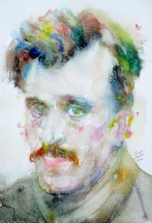 ARSHILE GORKY - watercolor portrait Painting by Fabrizio Cassetta