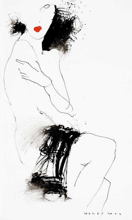 Woman Drawing - Lady5 by Viktor Sheleg