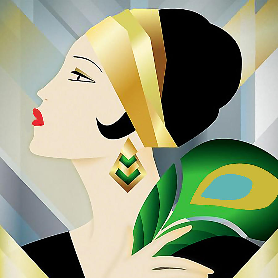Vintage Digital Art - Roaring 20s Flapper by Chuck Staley