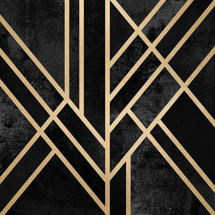 black and gold art deco