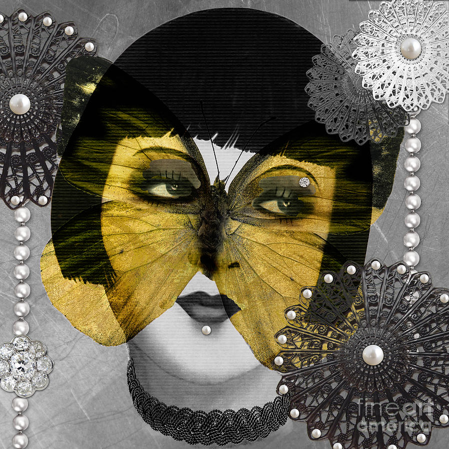 Art Deco Butterfly Woman Digital Art