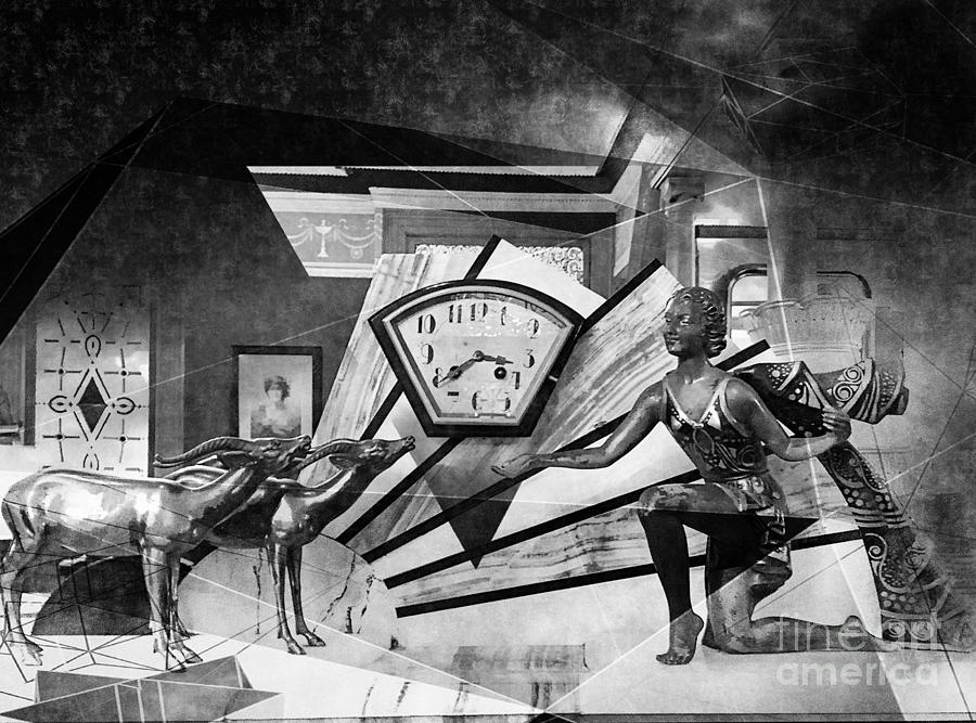 Art Deco Clock Overlay Photograph by Jenny Revitz Soper