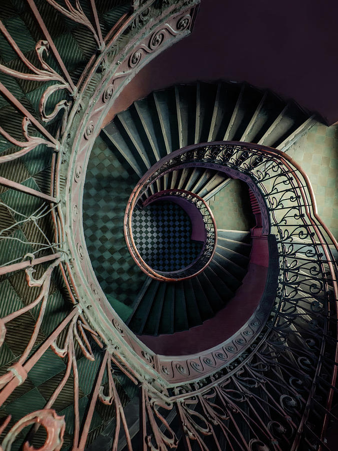 Art Deco metal spiral staircase Photograph by Jaroslaw Blaminsky