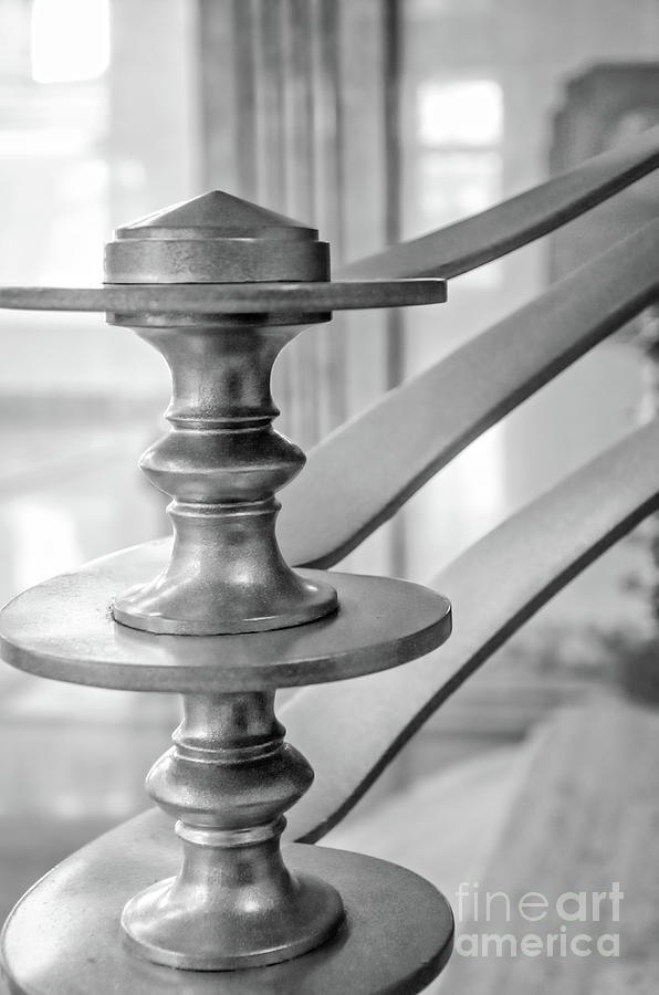 Up Movie Photograph - Art Deco Newel Post Lakefront Airport NOLA-BW by Kathleen K Parker