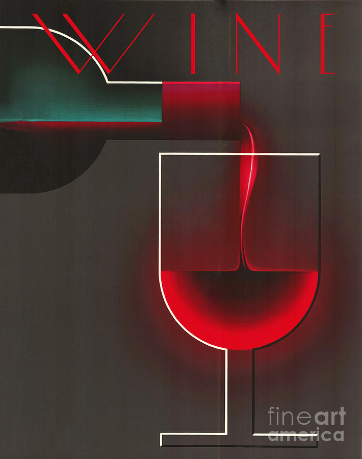 Wine Painting - Art Deco Red Wine by Mindy Sommers