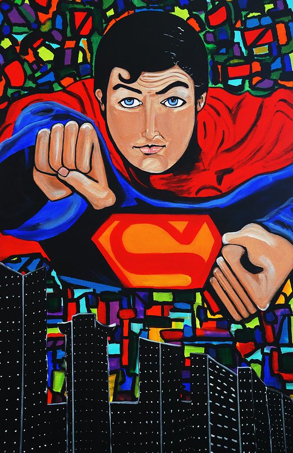 Art Deco  Superman Painting by Nora Shepley