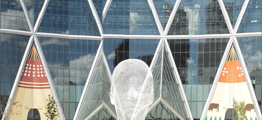 Tee-pees Photograph - Art in the City of Calgary by Nicki Bennett