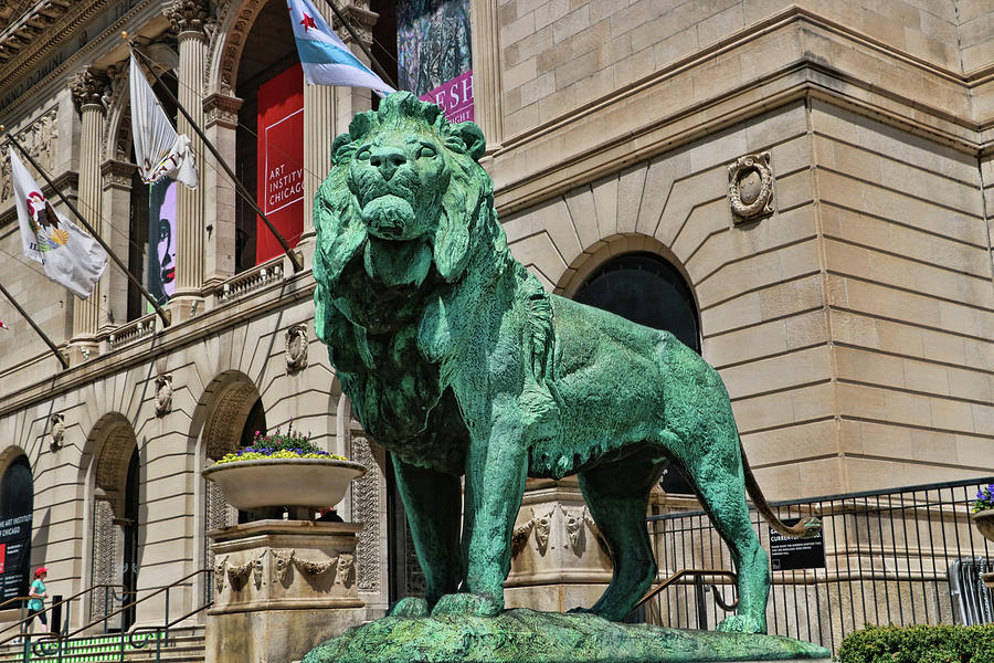 Art Institute of Chicago Lion - Northside # 2 Photograph by Allen Beatty