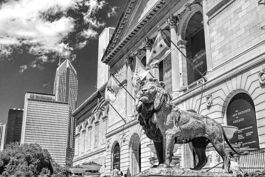 Chicago Photograph - Art Institute in Chicago Black and White by Christopher Arndt