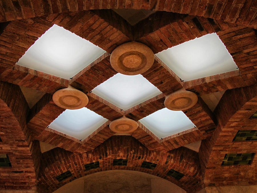 Art Nouveau Ceiling at Sant Pau Photograph by Dave Mills