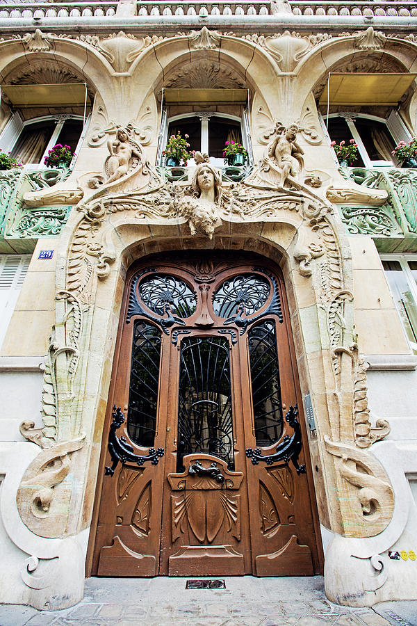 Art Nouveau Doors - Paris, France Photograph by Melanie Alexandra Price