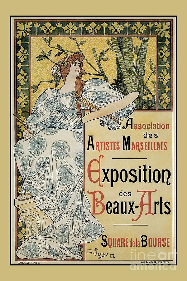 Art Nouveau French Fine Arts Expo Marseilles Marseille Digital Art by Heidi De Leeuw