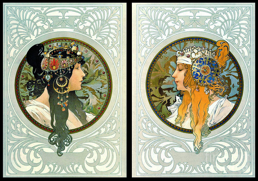 Art Nouveau Profiles 1895 Photograph by Padre Art