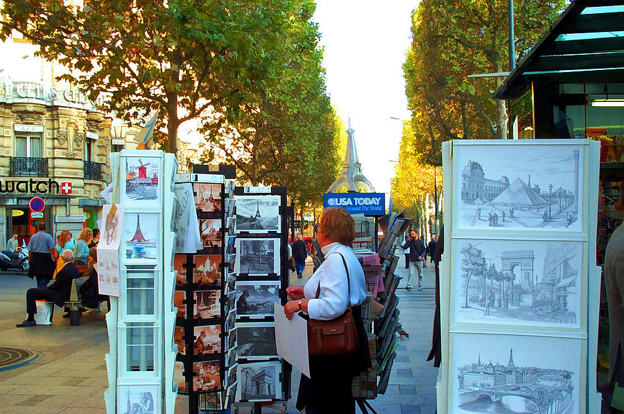 Art Shopping in Paris Digital Art by Barbara McDevitt