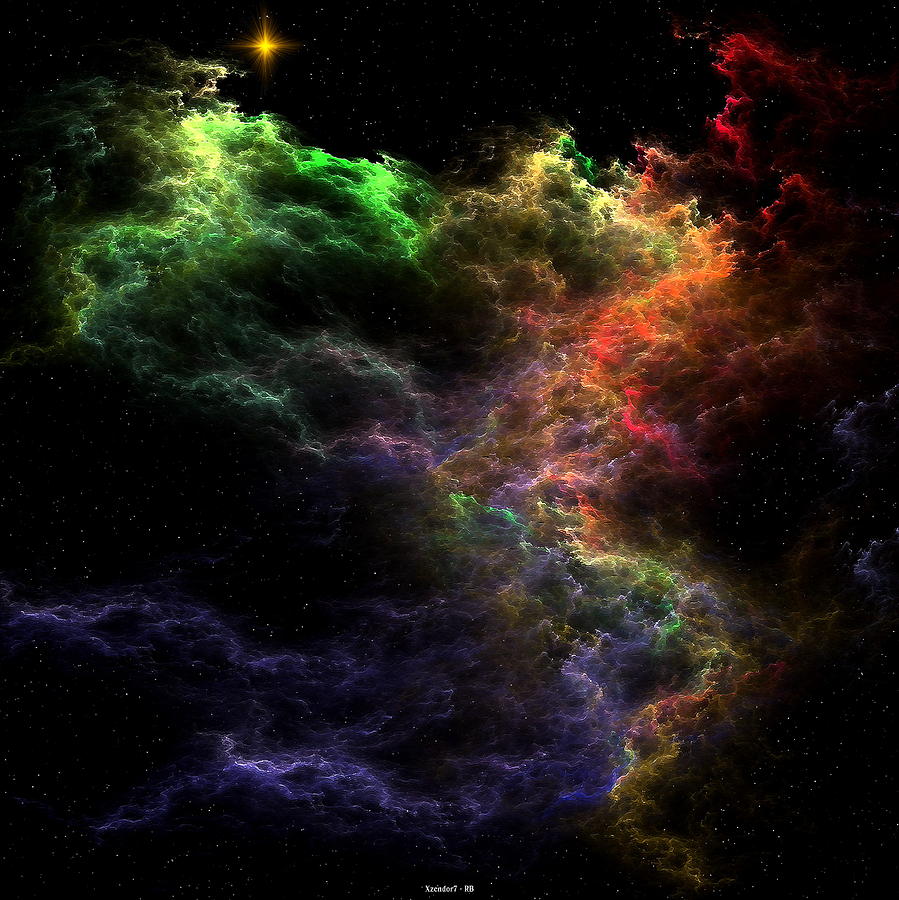 Art Stucco Mosaic Nebula Cluster Digital Art by Rolando Burbon