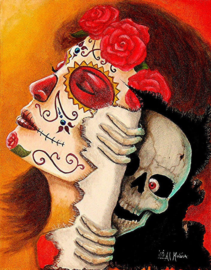 Arte de los Muertos y Sustos Painting by Al  Molina