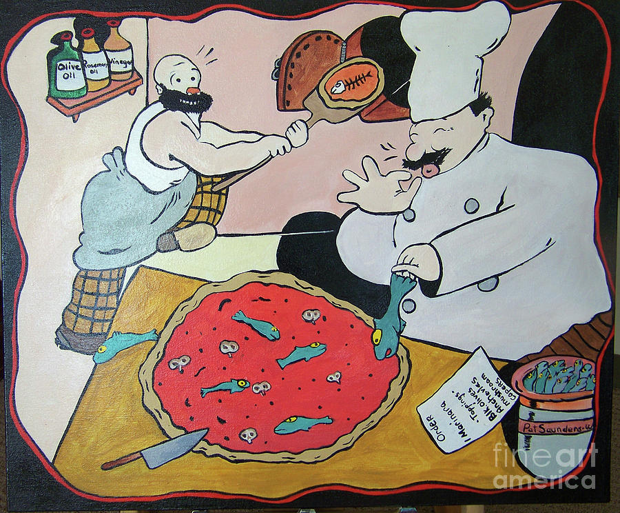 Arte Pizza Painting by Pat Saunders-White