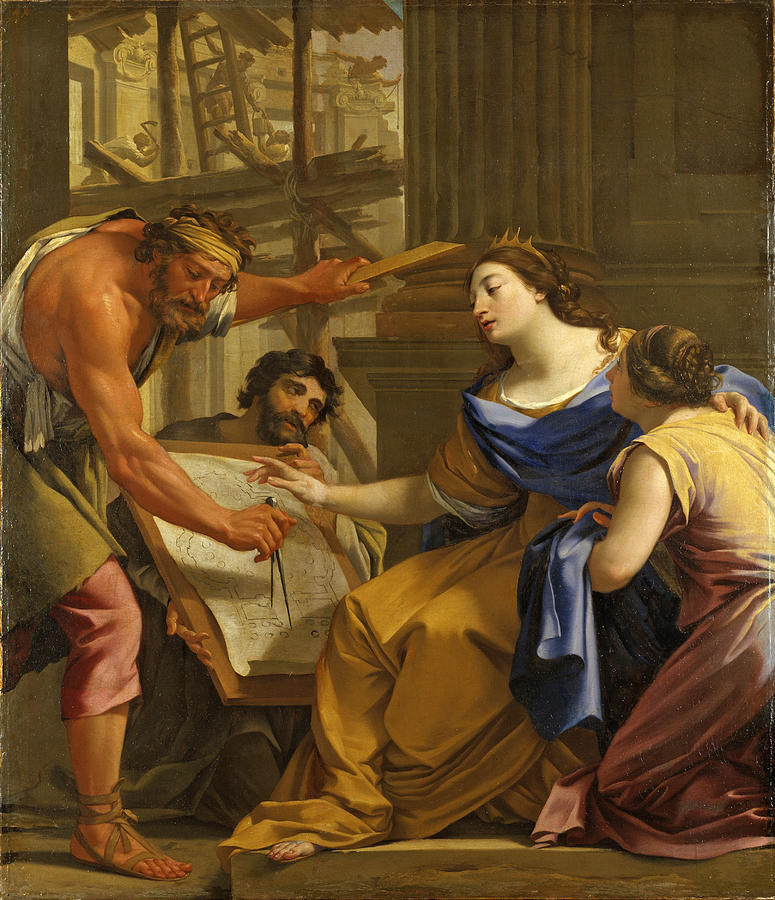 Artemisia Building the Mausoleum Painting by Simon Vouet