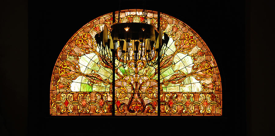 Artful Stained Glass Window Union Station Hotel Nashville Photograph by Susanne Van Hulst