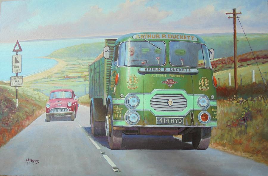Arthur Ducketts Rowe Hillmaster on Polock. Painting by Mike Jeffries