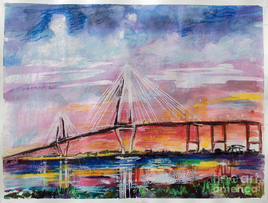 Arthur Ravenel Jr Bridge Charleston Painting by Ginette Callaway