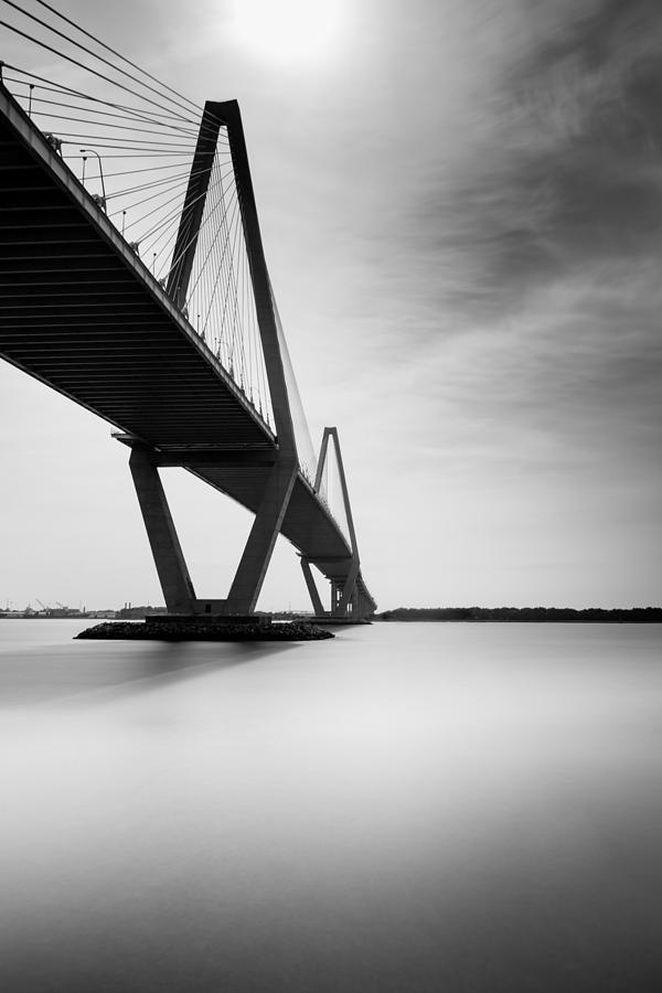 Black And White Photograph - Arthur Ravenel Jr Bridge II by Ivo Kerssemakers