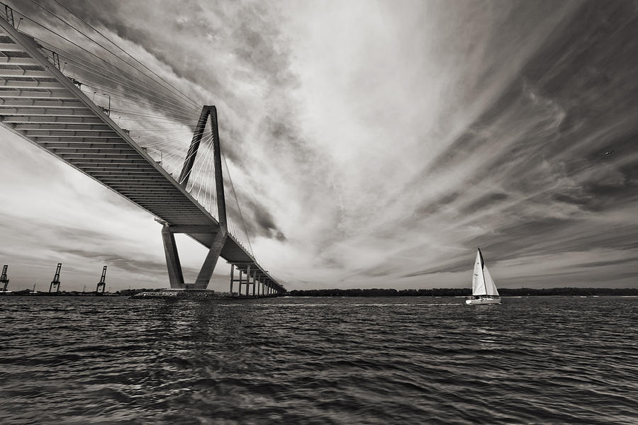 Bridge Photograph - Arthur Ravenel Jr. Bridge over the Cooper River by Dustin K Ryan